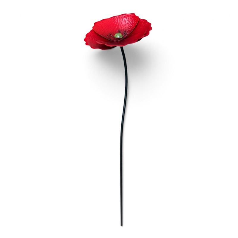 Tuteur jardin moyenne fleur rouge 23x23x110cm
