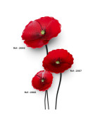Tuteur jardin petite fleur rouge 18x18x87cm