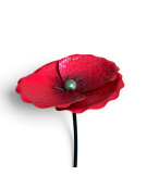 Tuteur jardin petite fleur rouge 18x18x87cm