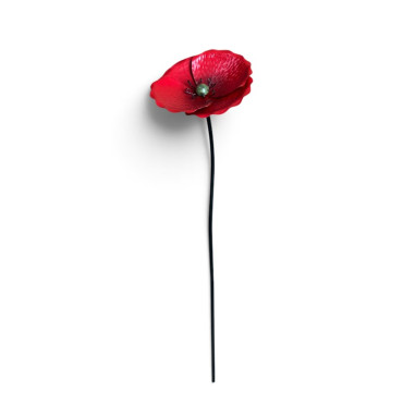 Tuteur jardin petite fleur rouge 18x18x87cm