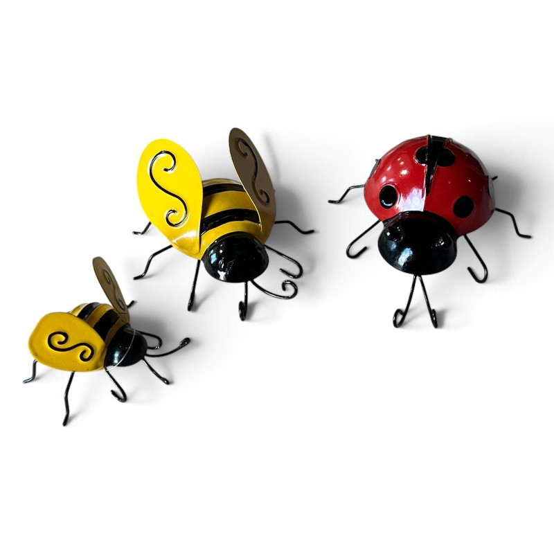 Ensemble abeilles coccinelle murale 13x7x15cm
