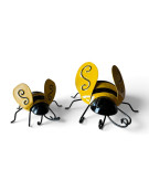 Ensemble abeilles coccinelle murale 13x7x15cm