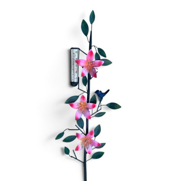 Tuteur pluviomètre fleuri 168x7x19cm