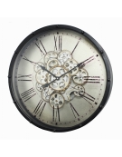 Horloge engrenage et chiffre romains 46x46cm